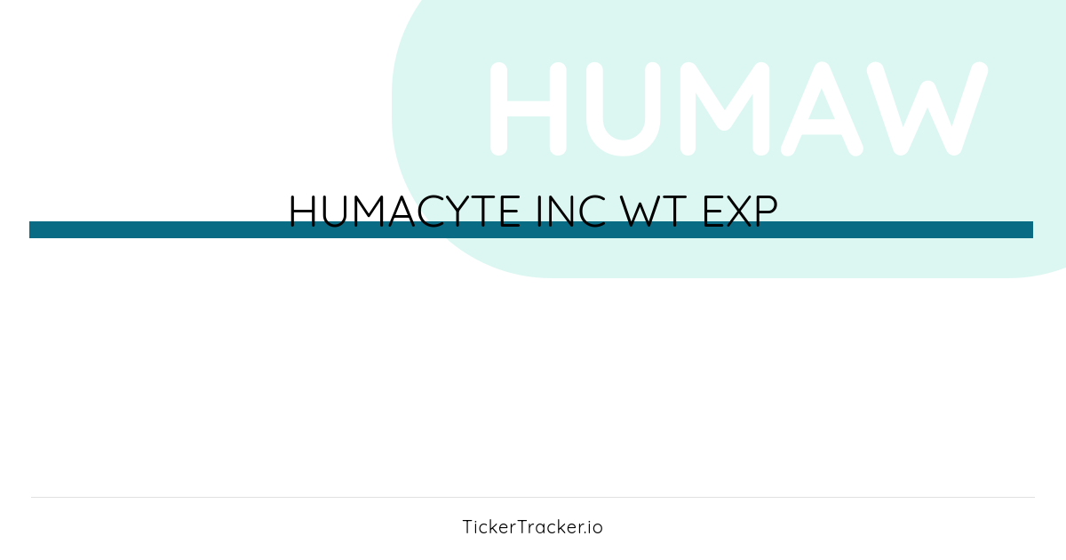 Purchases And Sales Made In Q3 2023 In Humacyte Inc Wt Exp (HUMAW)